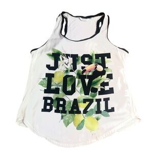 🩵3/$20🩵 Brazil Toucan Y2K Women's White Graphic Tank Top